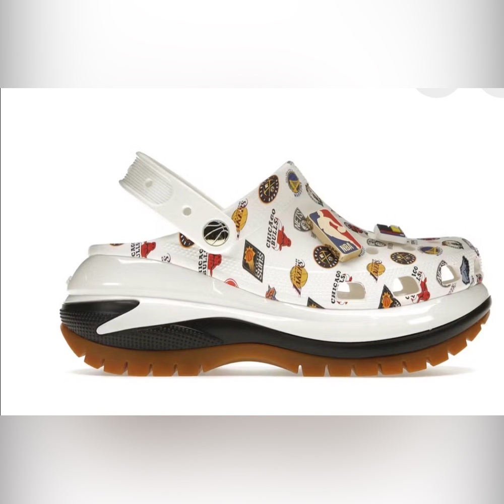 Crocs Mega Crush Clog NBA All-Star 2023 White Multi Logo Platform M7 W9
